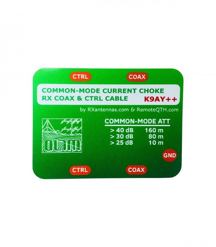 Common-mode current choke for coax & controller cable K9AY++ KIT