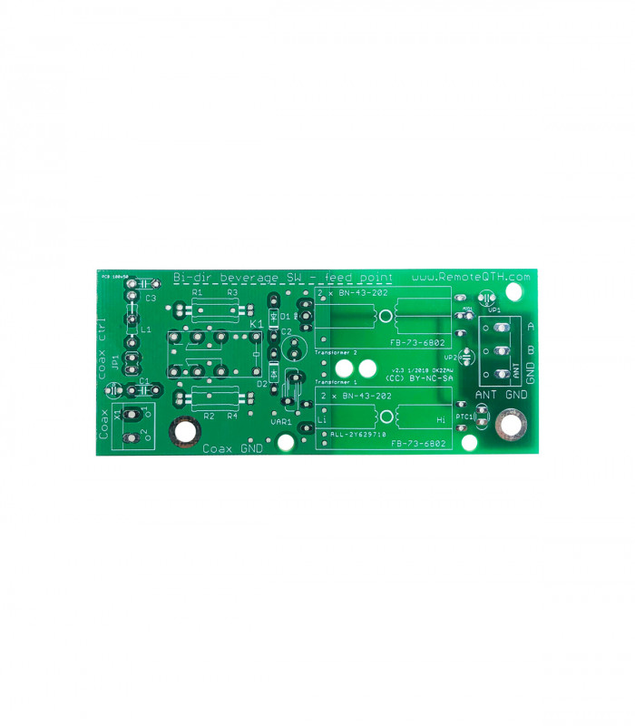 PCBs for Bi-Directional beverage antenna 1 coax output