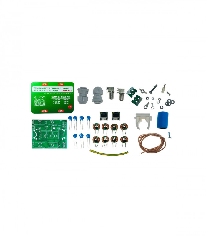 Common-mode current choke for coax & controller cable K9AY++ KIT