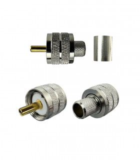 Connector PL SO-239 UHF male crimp-on to RG8, H1000 coax