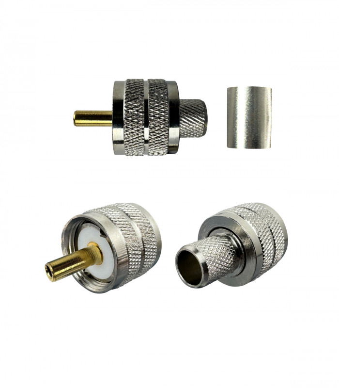 Connector PL SO-239 UHF male crimp-on to RG8, H1000 coax