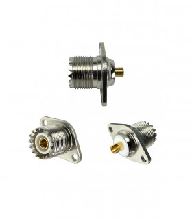 Connector PL SO-239 UHF female panel socket (2 holes)