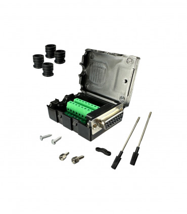 D-SUB 15pin female connector with terminal screws (enclosure version)