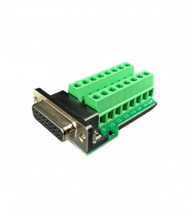 D-SUB 15pin female connector with terminal screws (pcb version)