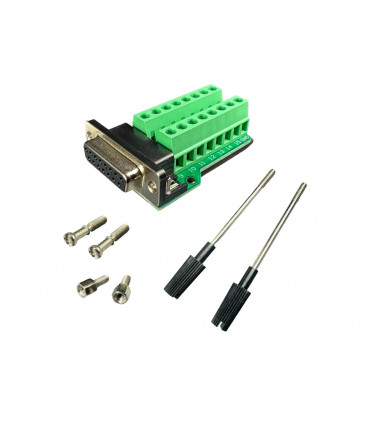 D-SUB 15pin female connector with terminal screws (pcb version)