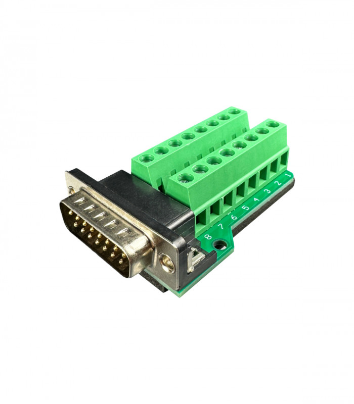 D-SUB 15pin male connector with terminal screws (pcb version)