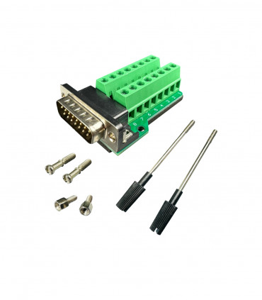 D-SUB 15pin male connector with terminal screws (pcb version)