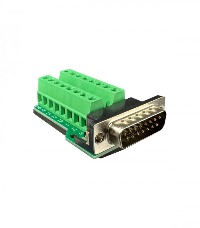 D-SUB 15pin male connector with terminal screws (pcb version)