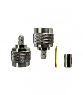 Connector N male crimp-on to RG8X, RF240, 7808A