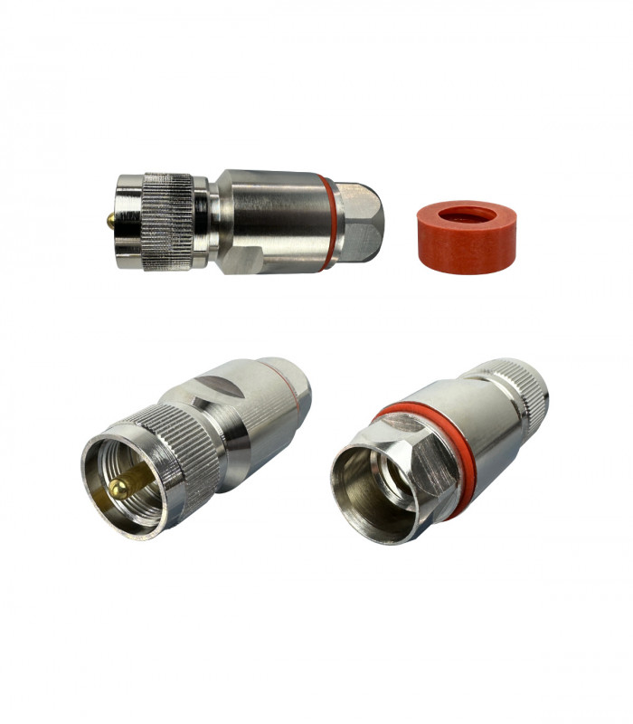 Connector PL-239 male to 1/2" flexible