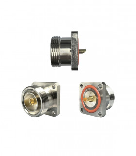 Connector DIN 7/16 female panel mount socket (4 holes)