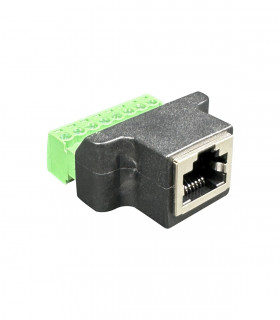 RJ45 female connector with terminal screws
