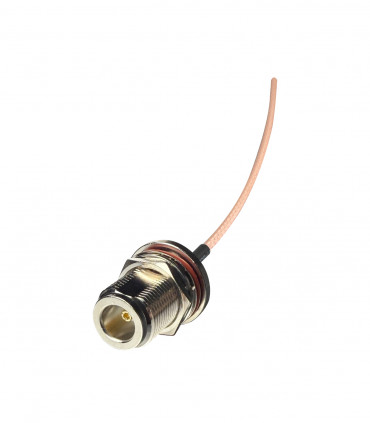 Connector N female panel mount with 10cm RG316