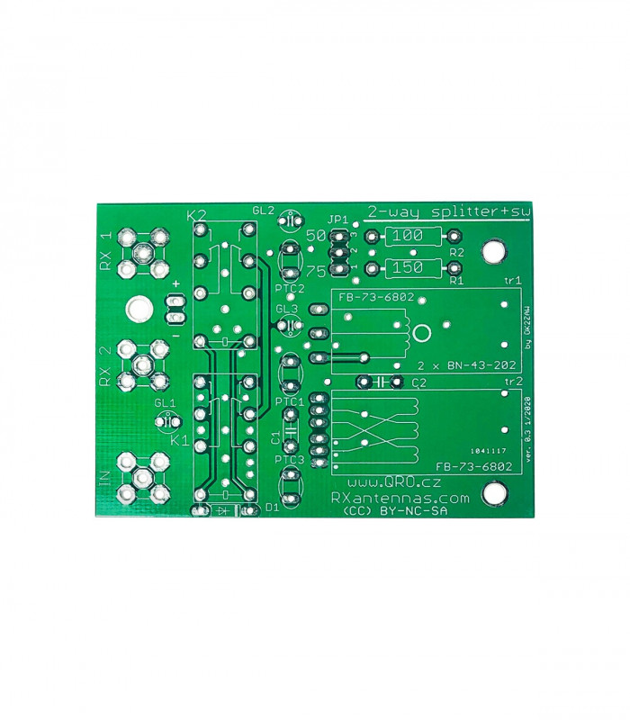 PCB for 2-way small splitter with bypass