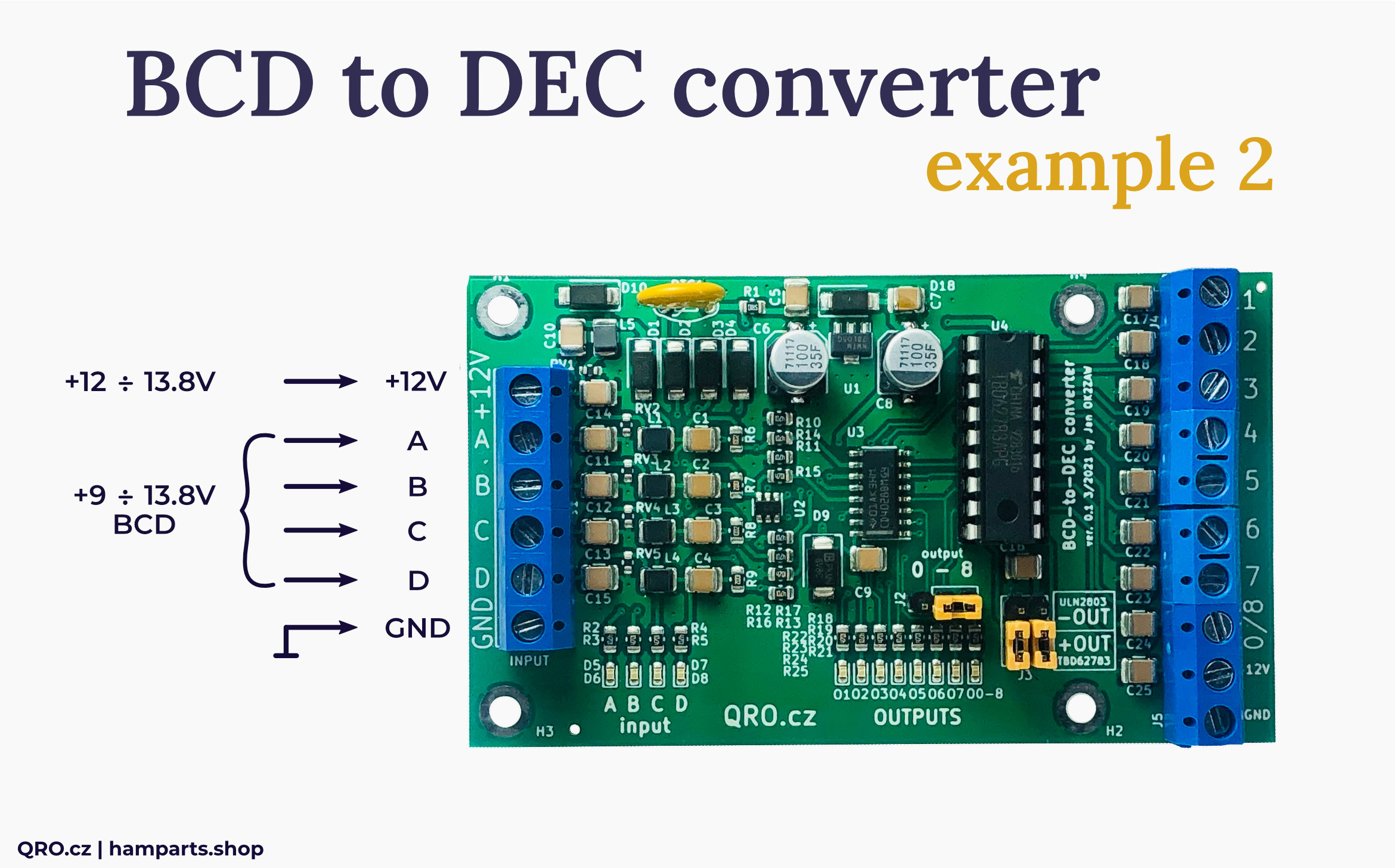 BCD to DEC converter connection example by qro.cz hamparts.shop
