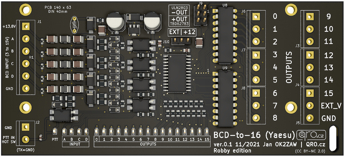 BCD to 16 version converter pcb by qro.cz hamparts.shop