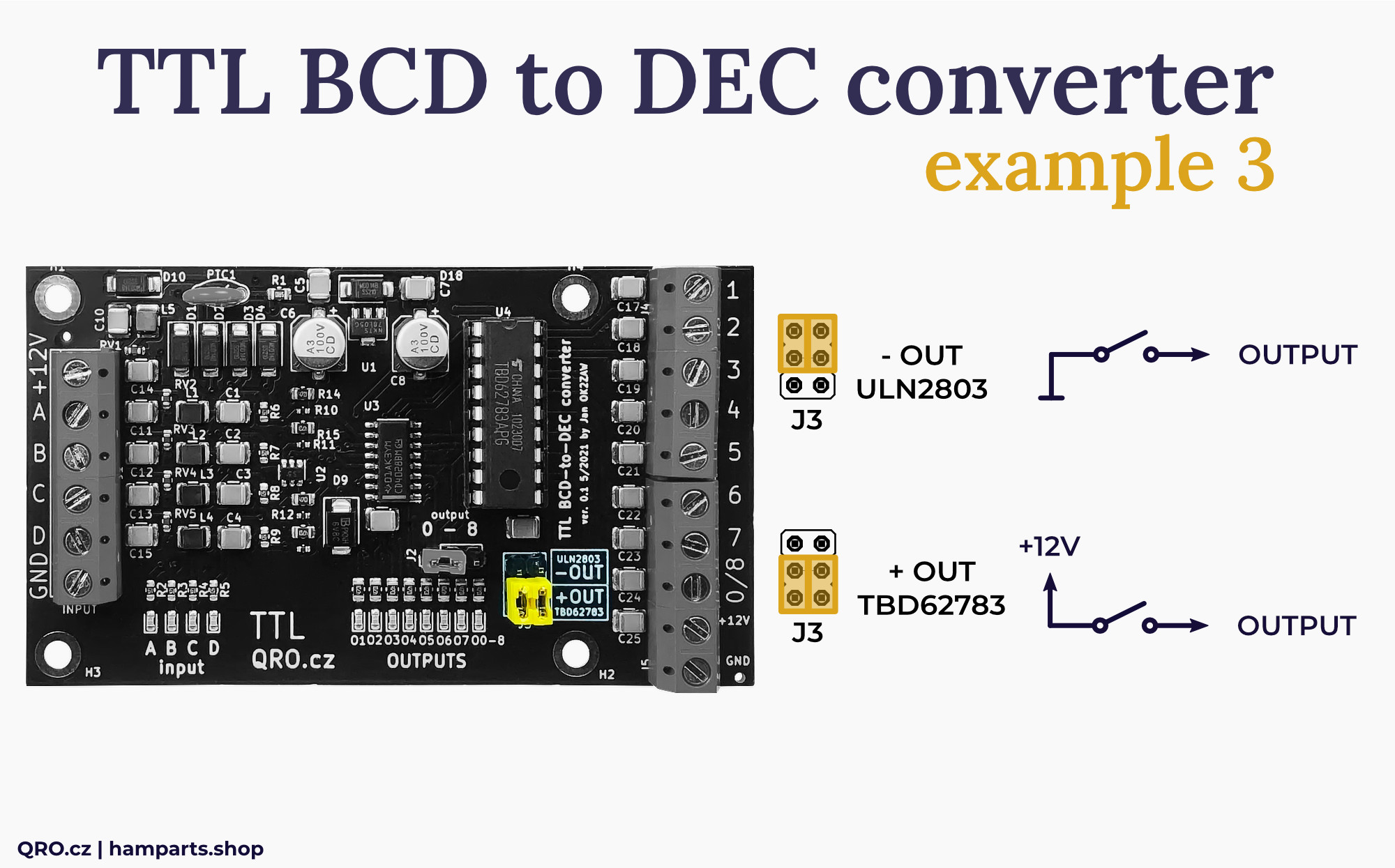 BCD to DEC TTL version converter switch example by qro.cz hamparts.shop